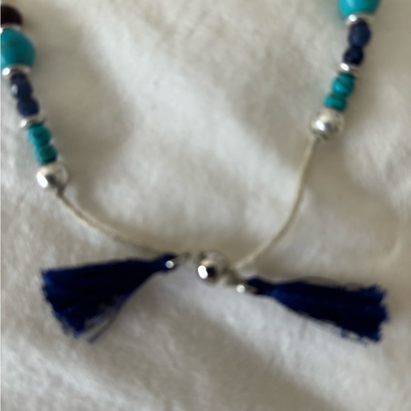 JJill Silver Hammered Bar and Bead Adjustable Bracelet - Picture 4 of 5